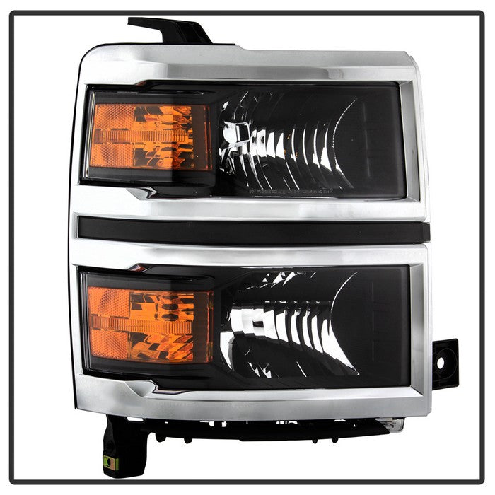SPYDER xTune 14-15 Chevy Silverado 1500 (New Body) OEM Style Headlights w/Trim - Blk (HD-JH-CS14-CC-BK) 9042447