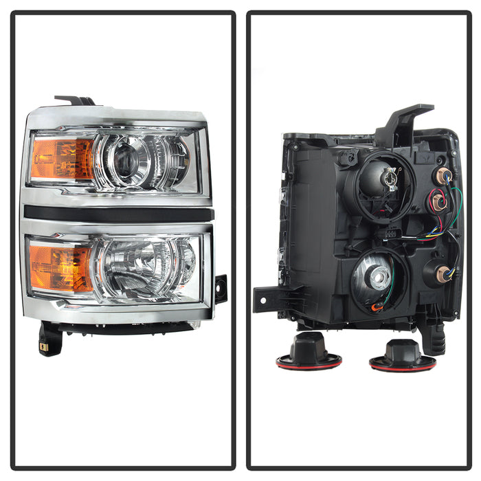 SPYDER xTune Chevy Silverado 1500 14-15 Halogen Projector Headlight Chrome - HD-JH-CS14-PJ-C 9040122