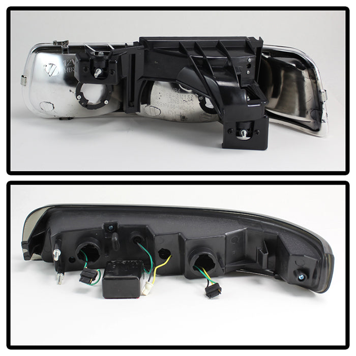 SPYDER Xtune Chevy TahOE 00-06 Headlights w/ LED Bumper Lights Amber Black HD-JH-CSIL99-LED-SET-BK 5069467