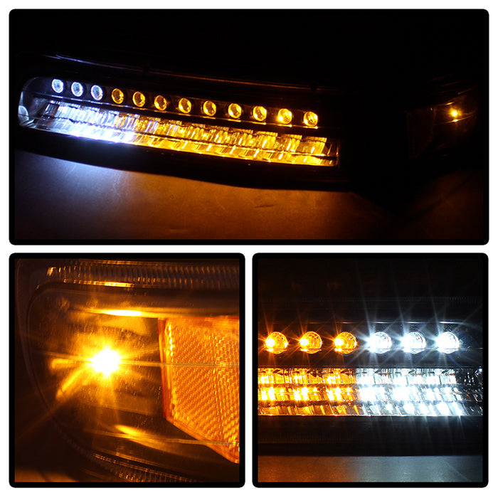 SPYDER Xtune Chevy TahOE 00-06 Headlights w/ LED Bumper Lights Amber Black HD-JH-CSIL99-LED-SET-BK 5069467