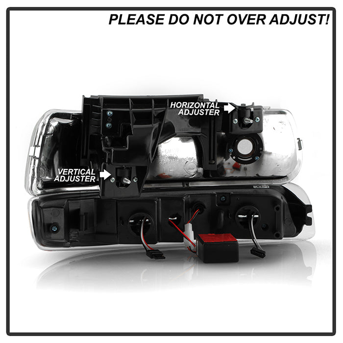 SPYDER Xtune Chevy TahOE 00-06 Headlights w/ LED Bumper Lights Amber Smoke HD-JH-CSIL99-LED-SET-SM 5069481