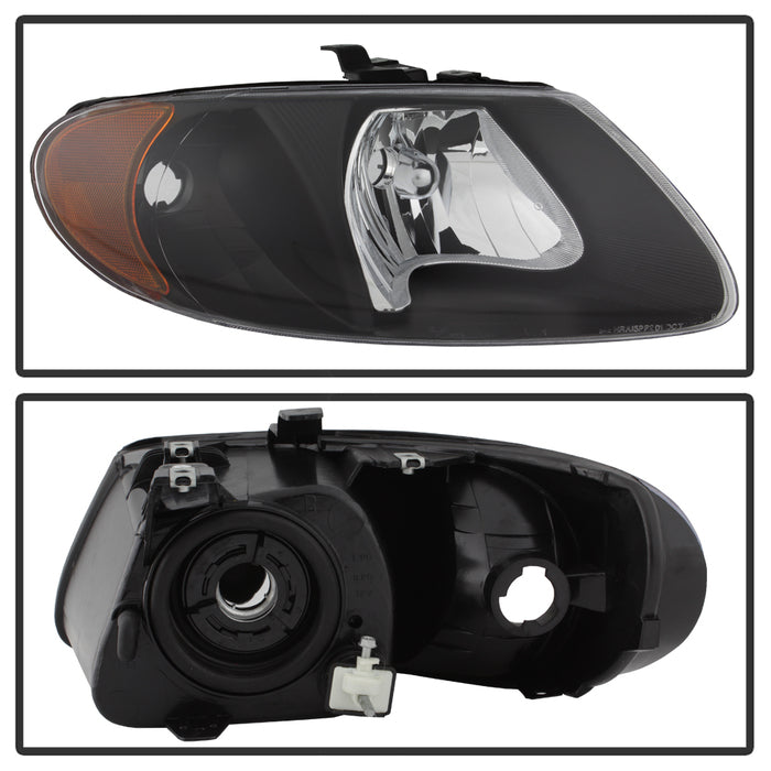 SPYDER Xtune Chrysler Voyager & Grand Voyager 01-03 Crystal Headlights Black HD-JH-DCA01-AM-BK 9024887