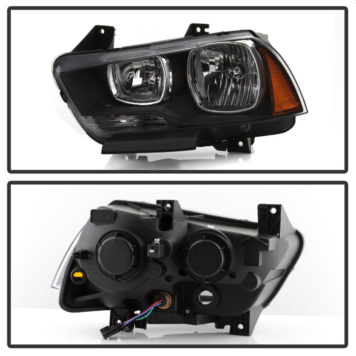 SPYDER xTune 11-14 Dodge Charger Halogen Headlights - Black (HD-JH-DCH11-AM-BK) 9037160