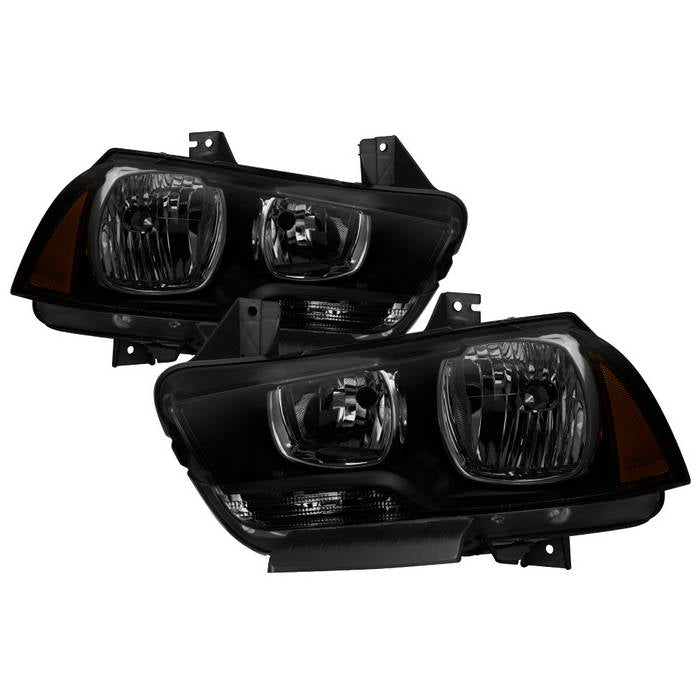 SPYDER xTune 11-14 Dodge Charger Halogen Headlights - Black Smoke (HD-JH-DCH11-AM-BSM) 9037177