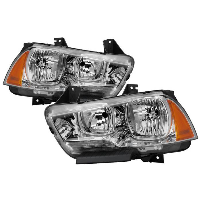 SPYDER xTune 11-14 Dodge Charger Halogen Headlights - Chrome (HD-JH-DCH11-AM-C) 9037184
