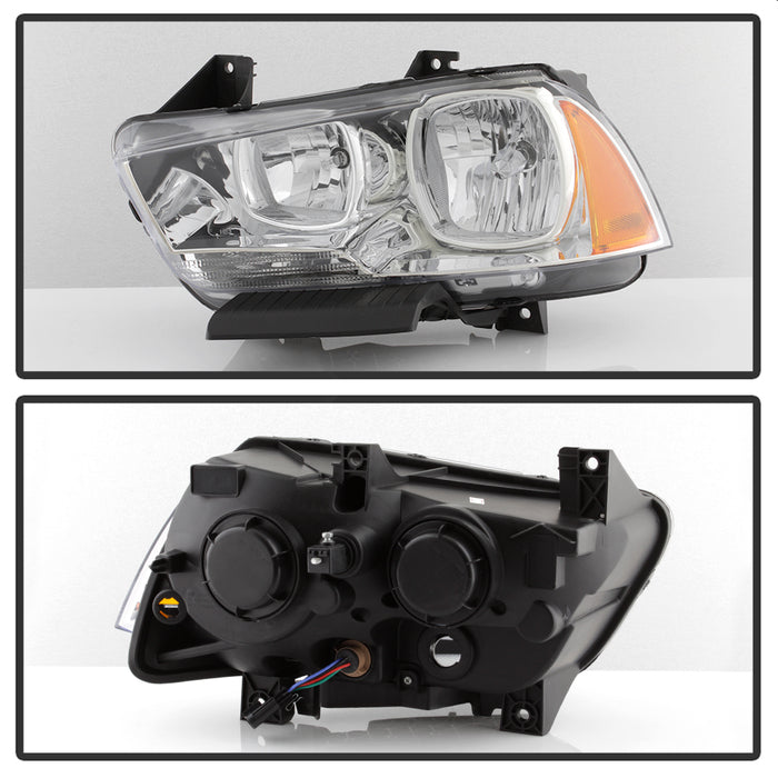 SPYDER xTune 11-14 Dodge Charger Halogen Headlights - Chrome (HD-JH-DCH11-AM-C) 9037184