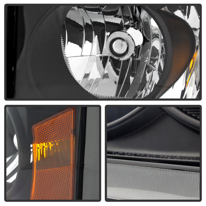 SPYDER Xtune Dodge Dakota 05-07 Crystal Headlights Black HD-JH-DDAK05-AM-BK 9025327