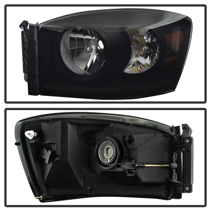 SPYDER Xtune Dodge Ram 1500 06-08 Amber Crystal Headlights Black Smoked HD-JH-DR06-AM-BSM 9030369