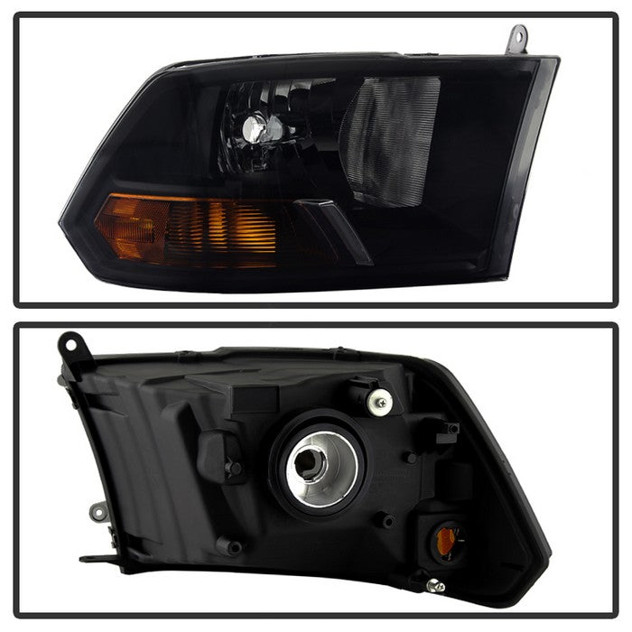 SPYDER Xtune Dodge Ram 1500 09-12 ( Non Quad Headlights ) Crystal Headlights Black Smoked HD-JH-DR09-AM-BSM 9030376