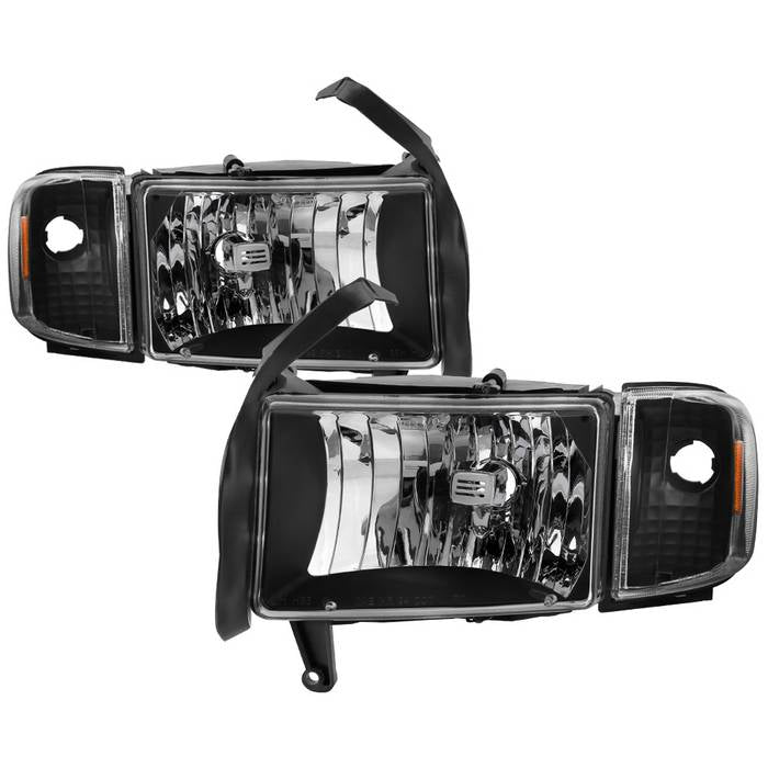 SPYDER xTune Dodge Ram 1500 94-01 OEM Style Headlights w/ Corner Lamps - Black OEM HD-JH-DR94-SET-BK 9040061