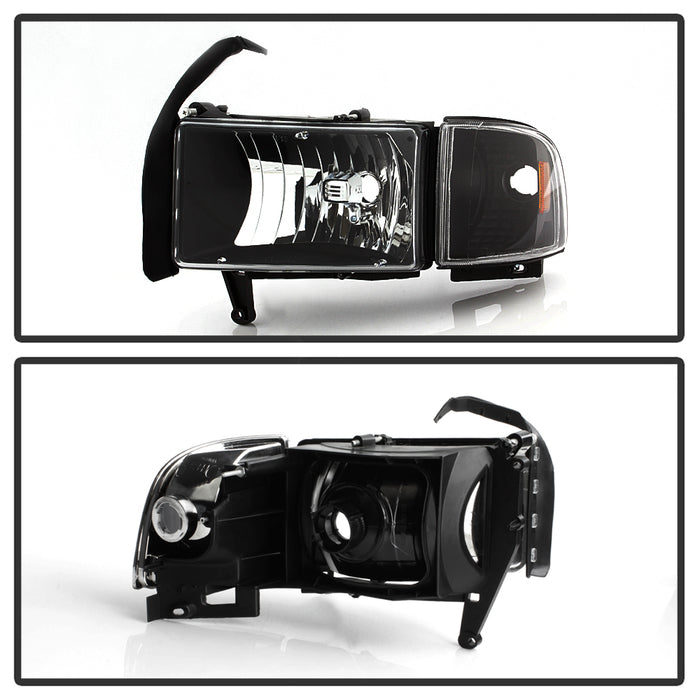 SPYDER xTune Dodge Ram 1500 94-01 OEM Style Headlights w/ Corner Lamps - Black OEM HD-JH-DR94-SET-BK 9040061