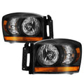 SPYDER xTune 06-08 Dodge Ram 1500 Headlights w/Chrome Bezel/Amber Bar - Black (HD-JH-DRAM06-AM-BK) 9037191