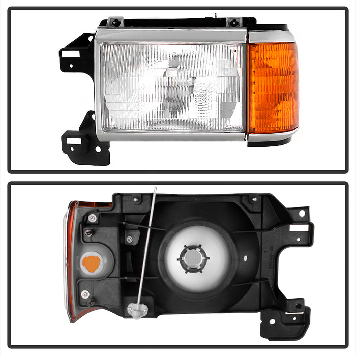 SPYDER xTune Ford Bronco F150 F250 F350 F450 1987-1991 OEM Style Headlights - Chrome HD-JH-FB87-OE-C 9035203