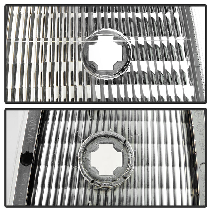 SPYDER Xtune Ford F150/Bronco 92-96 Headlights w/Corner Bumper 6pcs Amber- Chrome HD-JH-FB92-SET-AM-C 5073150