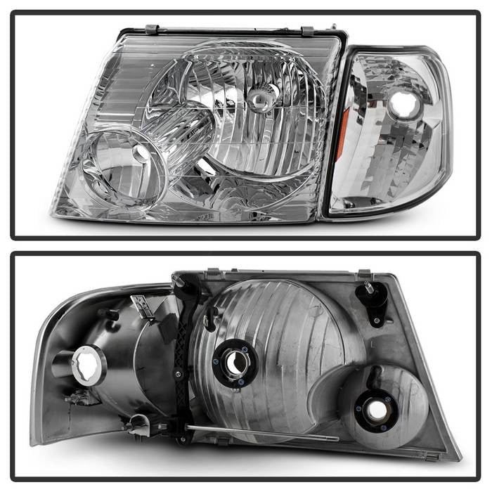 SPYDER xTune 02-05 Ford Explorer 4DR (Excl Sport) 4pc OEM Headlights w/Corner - Chrome (HD-JH-FEXP02-SET-C) 9044120