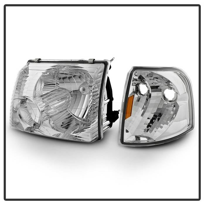 SPYDER xTune 02-05 Ford Explorer 4DR (Excl Sport) 4pc OEM Headlights w/Corner - Chrome (HD-JH-FEXP02-SET-C) 9044120