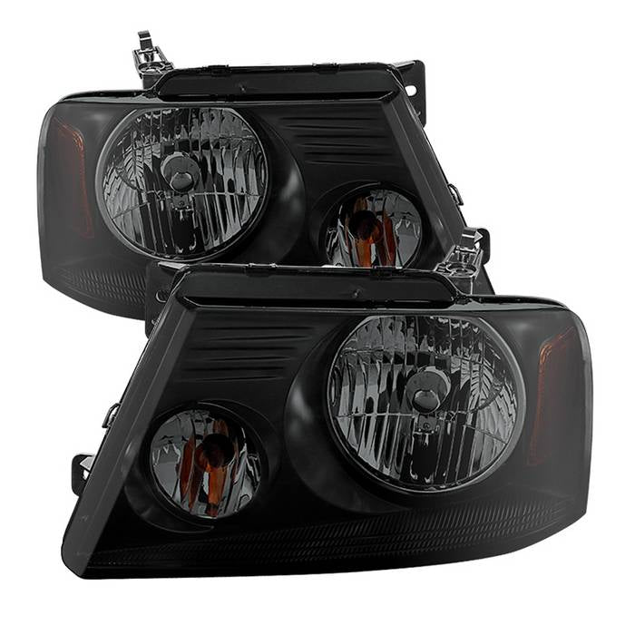 SPYDER Xtune Ford F150 04-08 Amber Crystal Headlights Black Smoked HD-JH-FF15004-AM-BSM 9030338
