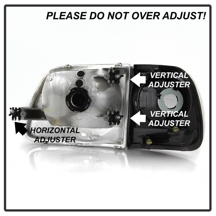 SPYDER xTune 97-03 Ford F-150 4pc OEM Style Headlights w/Corner - Black (HD-JH-FF15097-L-SET-BK) 9042638