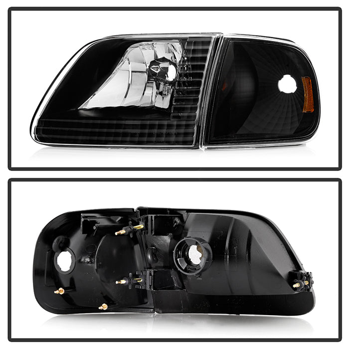 SPYDER Xtune Ford F150 97-03 / Expedition 97-02 Crystal Headlights w/Corner Black HD-JH-FF15097-SET-AM-BK 5070319