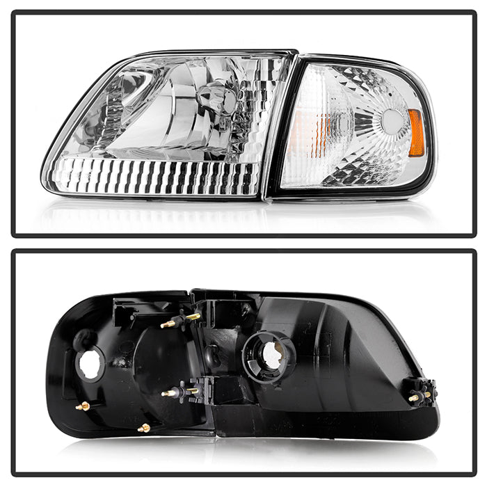 SPYDER Xtune Ford F150 97-03 / Expedition 97-02 Crystal Headlights w/Corner Chrome HD-JH-FF15097-SET-AM-C 5070326