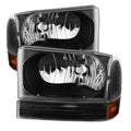 SPYDER Xtune Ford F250/350/450 Superduty 99-04 Crystal Headlights w/ Bumper Lights HD-JH-FF25099-AM-BK 9025402