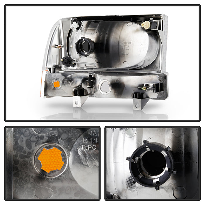SPYDER Xtune Ford F250/350/450 Superduty 99-04 Crystal Headlights w/ Bumper Lights HD-JH-FF25099-AM-SM 9025426