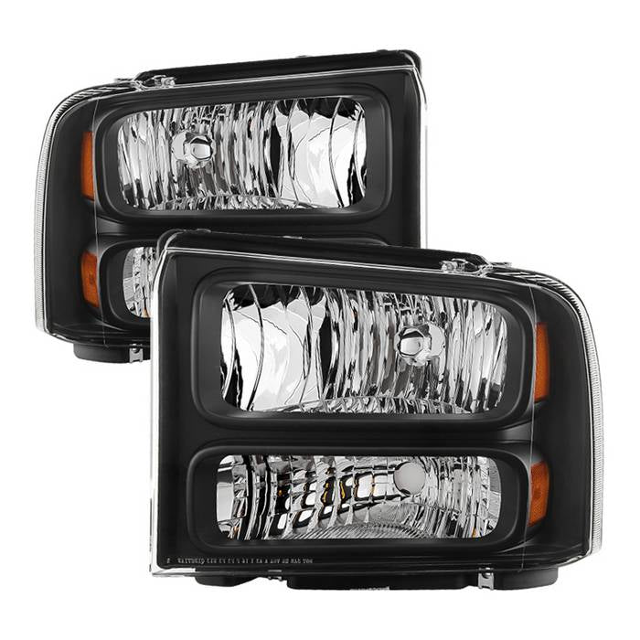 SPYDER Xtune Ford F250 F350 F450 Superduty Excursion 99-04 Headlights Black HD-JH-FF25099-HA-BK 9032998