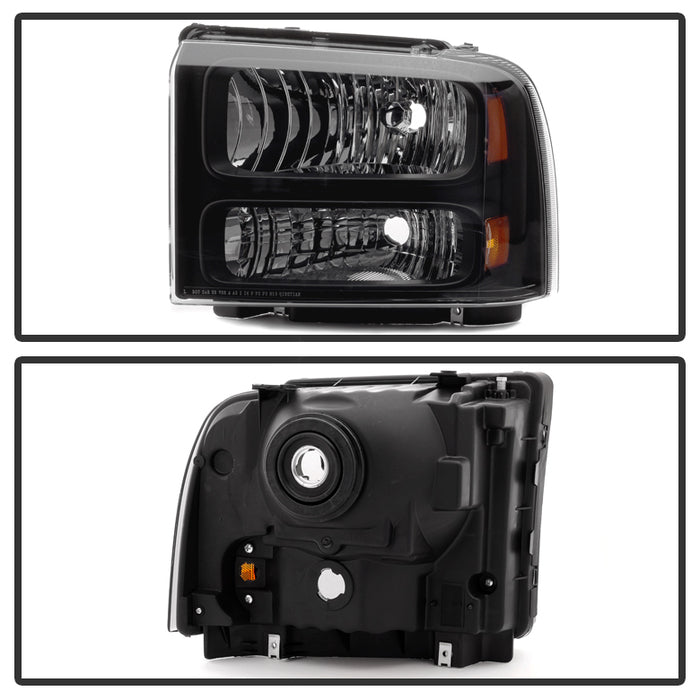 SPYDER Xtune Ford F250 F350 F450 Superduty Excursion 99-04 Headlights Black HD-JH-FF25099-HA-BK 9032998