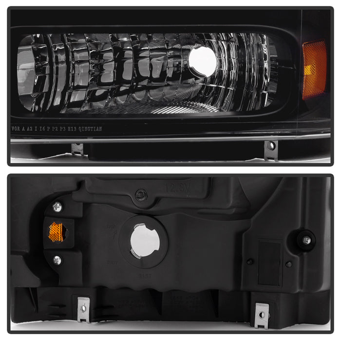 SPYDER Xtune Ford F250 F350 F450 Superduty Excursion 99-04 Headlights Black HD-JH-FF25099-HA-BK 9032998