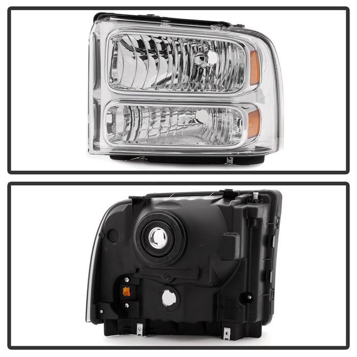 SPYDER Xtune Ford F250 F350 F450 Superduty Excursion 99-04 Headlights Chrome HD-JH-FF25099-HA-C 9033018