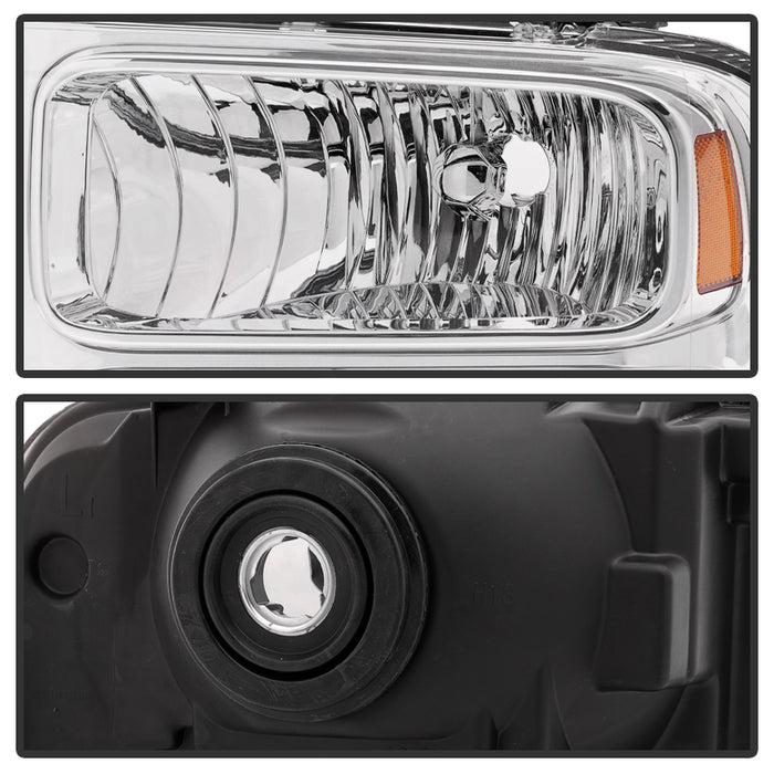 SPYDER Xtune Ford F250 F350 F450 Superduty Excursion 99-04 Headlights Chrome HD-JH-FF25099-HA-C 9033018