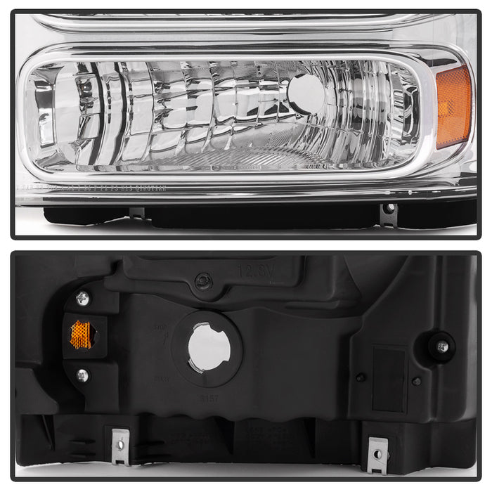 SPYDER Xtune Ford F250 F350 F450 Superduty Excursion 99-04 Headlights Chrome HD-JH-FF25099-HA-C 9033018