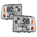 SPYDER Xtune Ford F250 F350 Super Duty 99-04 1Pc Headlights w/ LED Chrome HD-JH-FF25099-LED-C 9026171