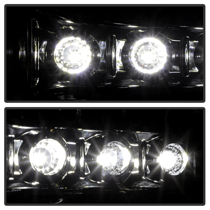SPYDER Xtune Ford F250 F350 Super Duty 99-04 1Pc Headlights w/ LED Chrome HD-JH-FF25099-LED-C 9026171