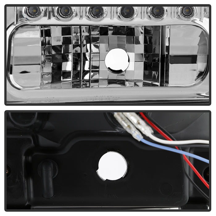 SPYDER Xtune Ford F250 F350 Super Duty 99-04 1Pc Headlights w/ LED Chrome HD-JH-FF25099-LED-C 9026171