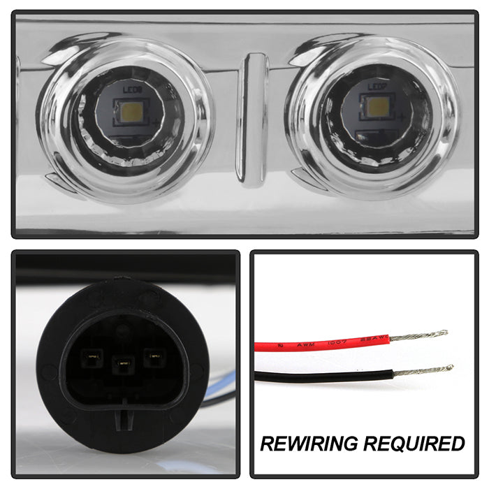 SPYDER Xtune Ford F250 F350 Super Duty 99-04 1Pc Headlights w/ LED Chrome HD-JH-FF25099-LED-C 9026171