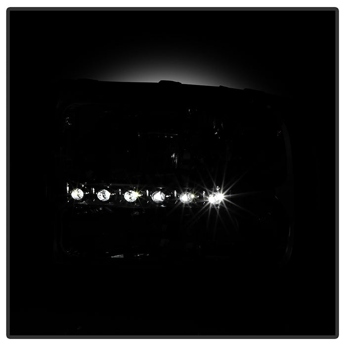 SPYDER Xtune Ford F250 F350 Super Duty 99-04 1Pc Headlights w/ LED Chrome HD-JH-FF25099-LED-C 9026171