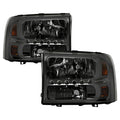 SPYDER Xtune Ford F250 F350 Super Duty 99-04 1Pc Headlights w/ LED Smoked HD-JH-FF25099-LED-SM 9026188
