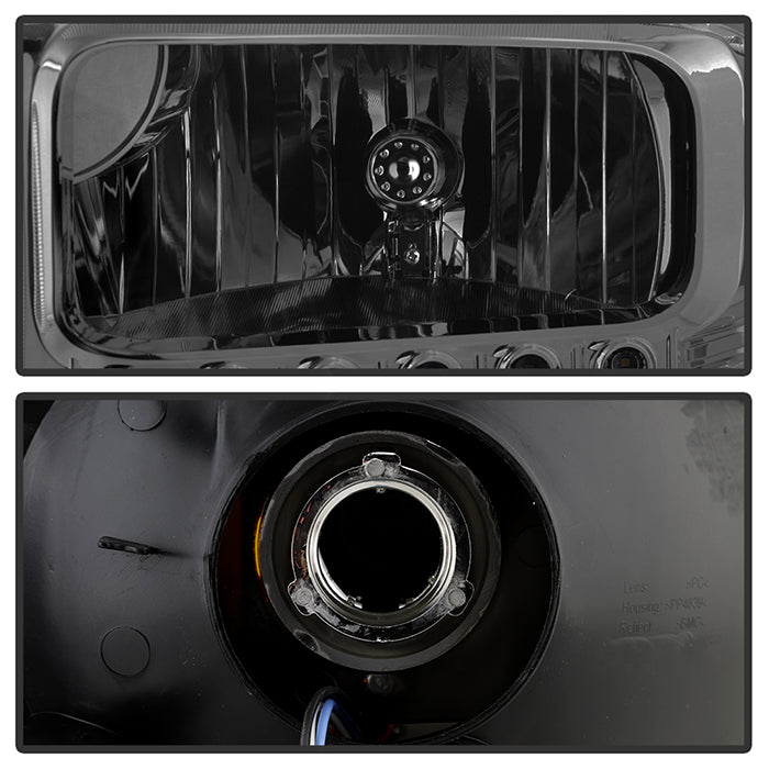 SPYDER Xtune Ford F250 F350 Super Duty 99-04 1Pc Headlights w/ LED Smoked HD-JH-FF25099-LED-SM 9026188