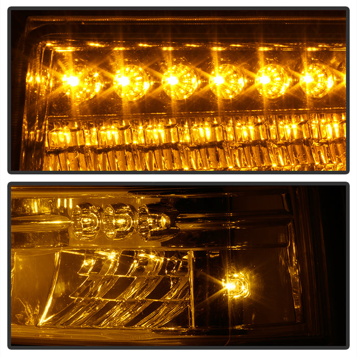 SPYDER xTune Ford F250 F350 Superduty Excursion 99-04 OEM Style Headlights - Chrome HD-JH-FF25099-SET-LED-C 9035227
