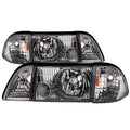 SPYDER xTune Ford Mustang 87-93 OEM style Headlights 6pcs Amber - Chrome HD-JH-FM87-6PC-AM-C 9035272