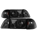 SPYDER xTune Ford Mustang 87-93 OEM style Headlights 6pcs Amber - Smoked HD-JH-FM87-6PC-AM-SM 9035289