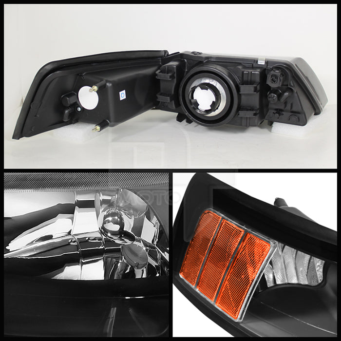 SPYDER Xtune Ford MUStang 99-04 OEM Amber Headlights Black HD-JH-FM99-AM-BK 5064349