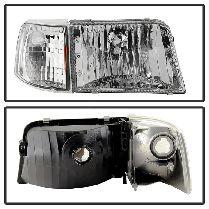 SPYDER Xtune Ford Ranger 93-97 Crystal Headlights w/ Corner Lights 4pcs Sets Chrome HD-JH-FR93-SET-C 9029370
