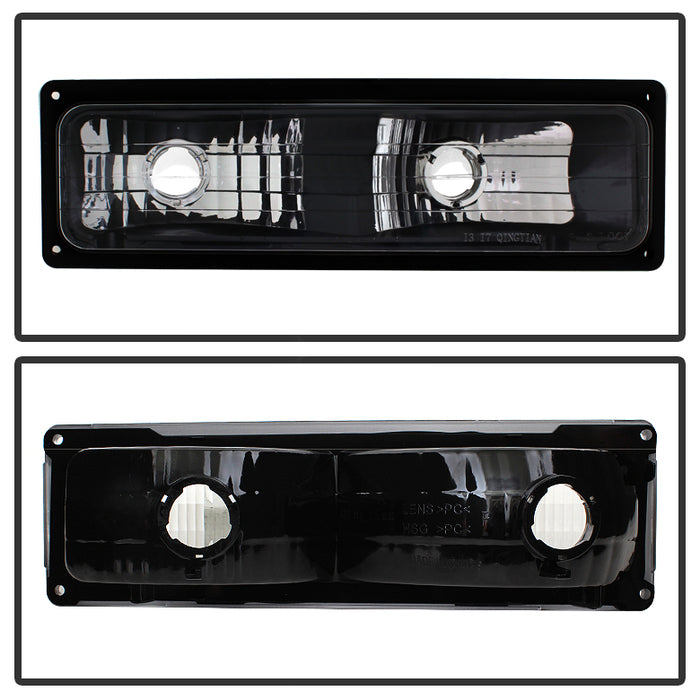 SPYDER Xtune GMC Yukon 94-99 Headlights w/ Corner & Parking Lights 8pcs Sets -Black HD-JH-GCK94-AM-BK-SET 9034442