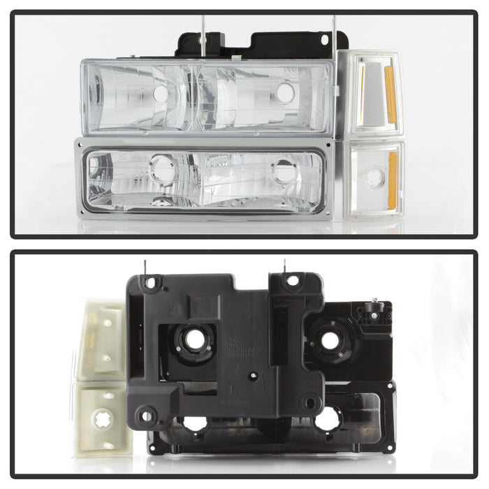 SPYDER xTune GMC C/K Series 94-98 Headlights w/ Corner and Parking Lights - Chrome HD-JH-GCK94-C-SET 9037412