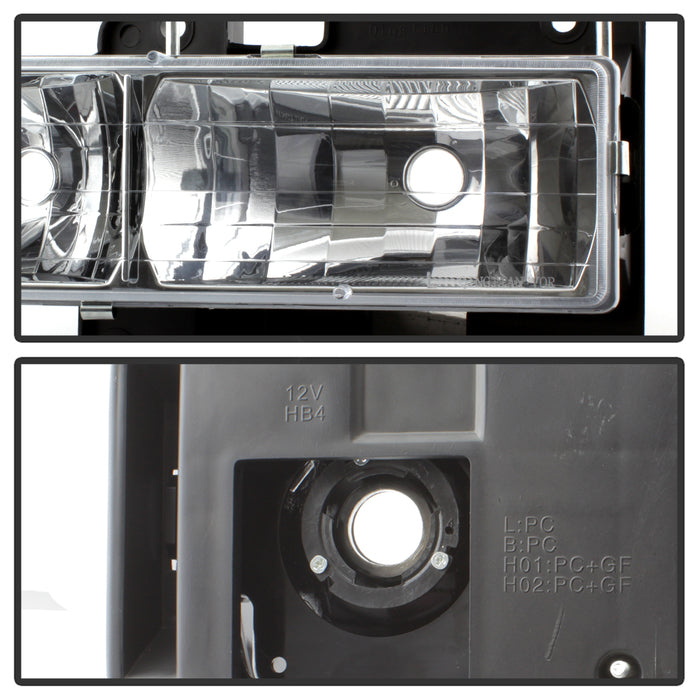 SPYDER xTune GMC C/K Series 94-98 Headlights w/ Corner and Parking Lights - Chrome HD-JH-GCK94-C-SET 9037412