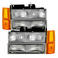 SPYDER Xtune GMC Yukon 94-99 Headlights w/ Corner & Parking Lights 8pcs Sets - OEM HD-JH-GCK94-OE-C-SET 9034411