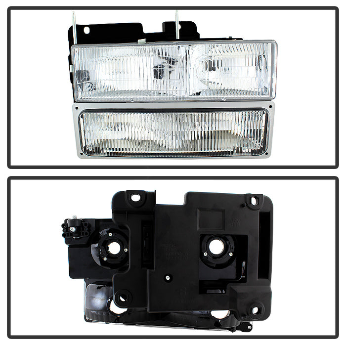 SPYDER Xtune GMC Yukon 94-99 Headlights w/ Corner & Parking Lights 8pcs Sets - OEM HD-JH-GCK94-OE-C-SET 9034411