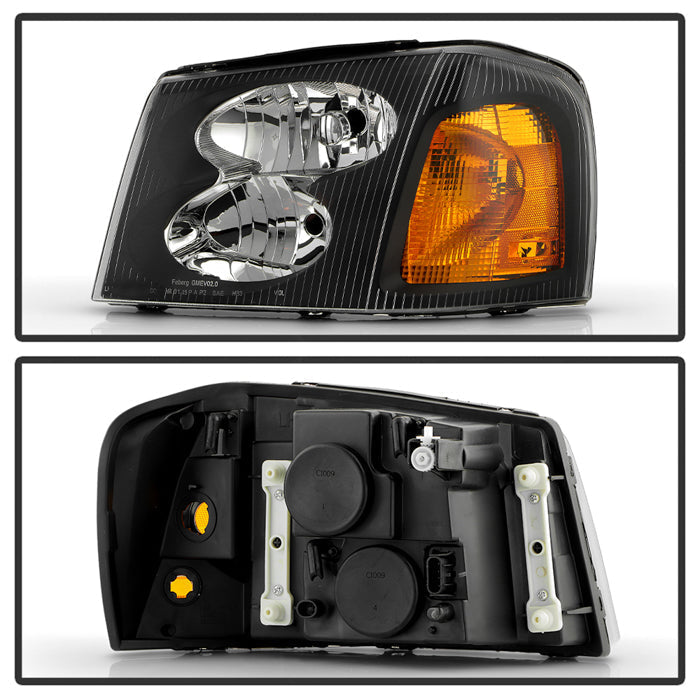 SPYDER xTune 02-09 GMC Envoy OEM Style Headlights - Black (HD-JH-GEN02-AM-BK) 9042652